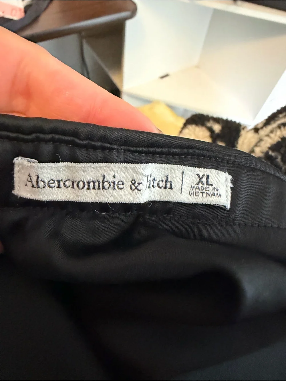 Abercrombie & Fitch Black Satin Midi Slip Skirt XL Quiet Luxury Capsule Wardrobe